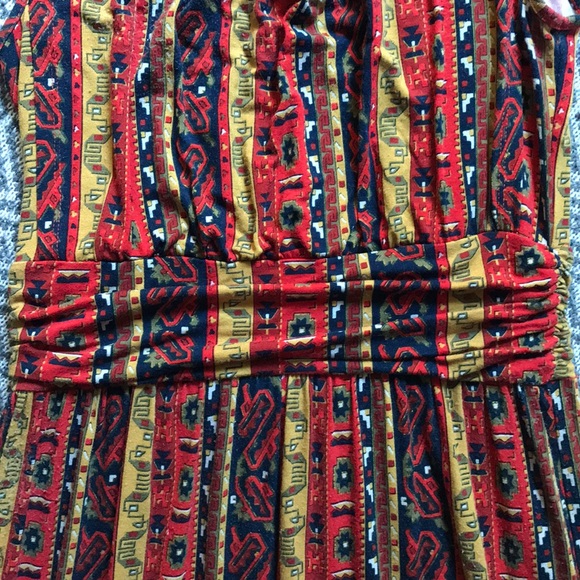 Lucky Brand Summer Nights Jordana Boho Midi Dress Geo Geometric Print Striped - Picture 6 of 9